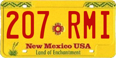NM license plate 207RMI