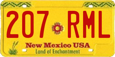 NM license plate 207RML