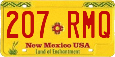 NM license plate 207RMQ