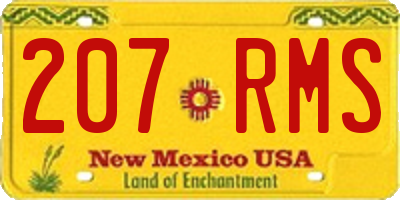 NM license plate 207RMS