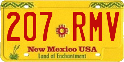 NM license plate 207RMV