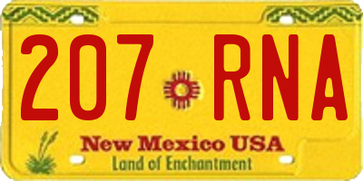 NM license plate 207RNA