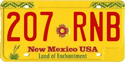 NM license plate 207RNB