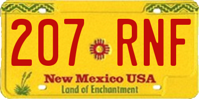 NM license plate 207RNF