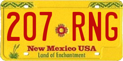NM license plate 207RNG