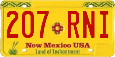 NM license plate 207RNI