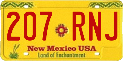 NM license plate 207RNJ