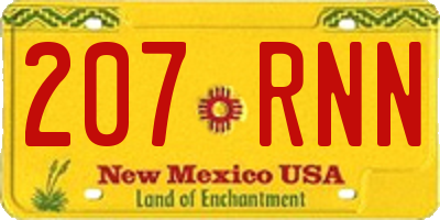 NM license plate 207RNN