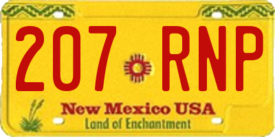 NM license plate 207RNP