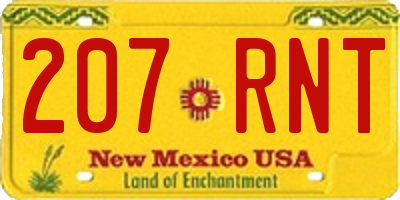 NM license plate 207RNT