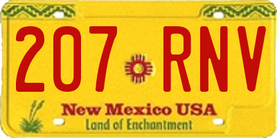 NM license plate 207RNV