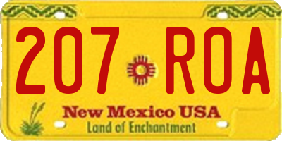 NM license plate 207ROA