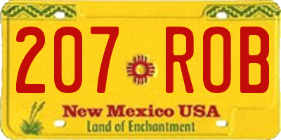 NM license plate 207ROB