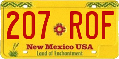 NM license plate 207ROF