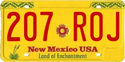 NM license plate 207ROJ