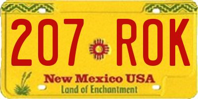 NM license plate 207ROK