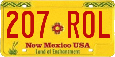 NM license plate 207ROL