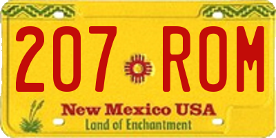 NM license plate 207ROM