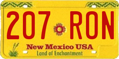 NM license plate 207RON