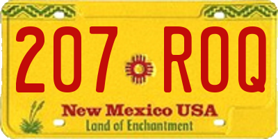 NM license plate 207ROQ