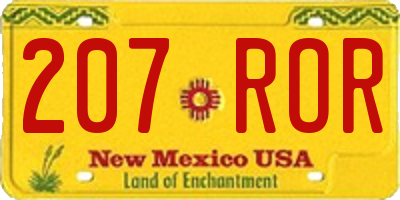NM license plate 207ROR