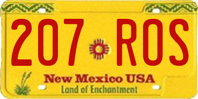 NM license plate 207ROS