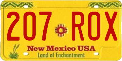 NM license plate 207ROX