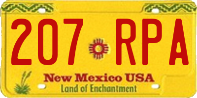 NM license plate 207RPA