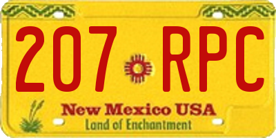 NM license plate 207RPC