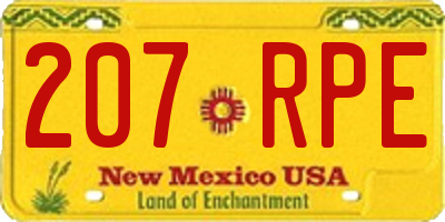 NM license plate 207RPE