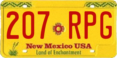 NM license plate 207RPG