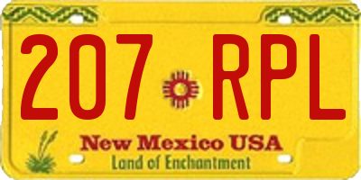 NM license plate 207RPL
