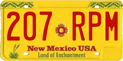 NM license plate 207RPM