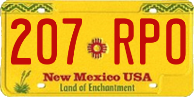 NM license plate 207RPO