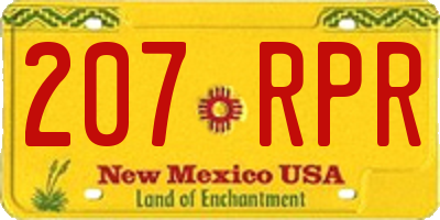 NM license plate 207RPR