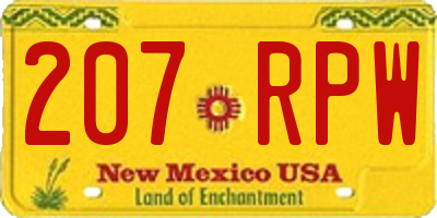 NM license plate 207RPW