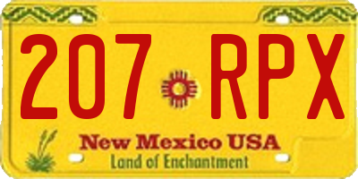 NM license plate 207RPX