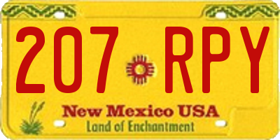 NM license plate 207RPY