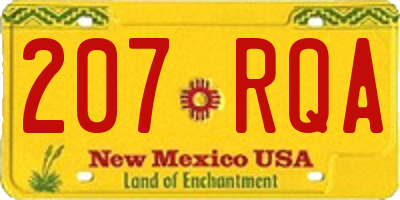 NM license plate 207RQA