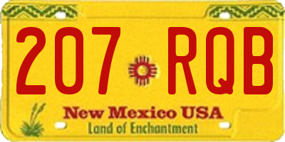 NM license plate 207RQB
