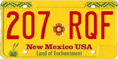NM license plate 207RQF