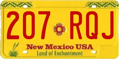 NM license plate 207RQJ