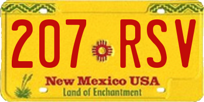 NM license plate 207RSV