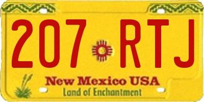 NM license plate 207RTJ