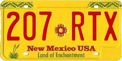 NM license plate 207RTX