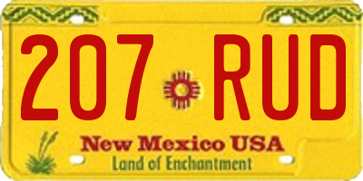NM license plate 207RUD