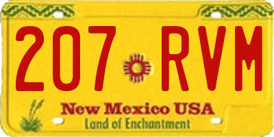 NM license plate 207RVM