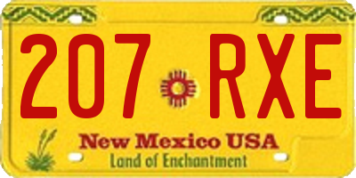 NM license plate 207RXE