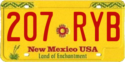 NM license plate 207RYB