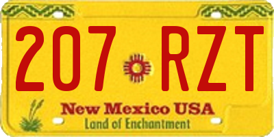 NM license plate 207RZT